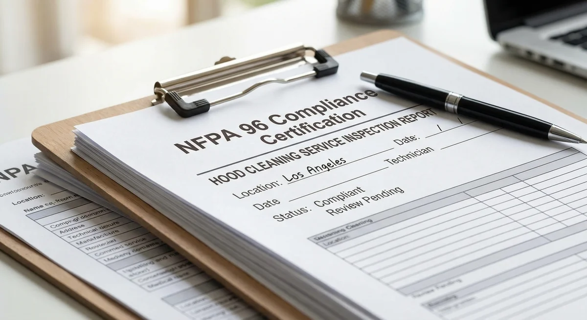NFPA 96 compliance documentation for Hartford kitchen exhaust cleaning